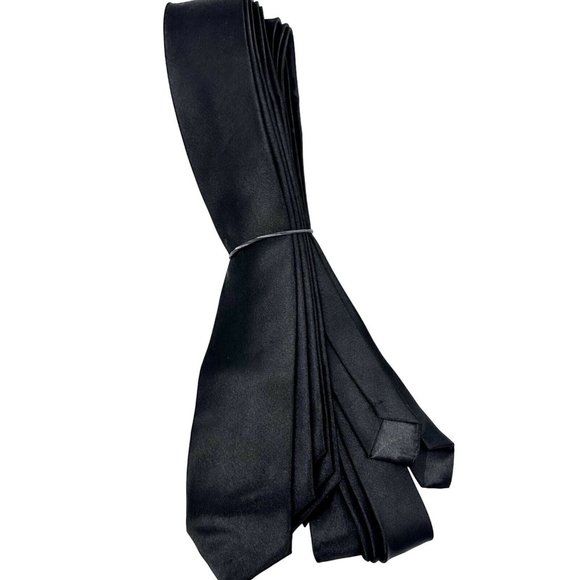 Fifty Shades of Gray Neckties Set of 5 Black Satin NEW - Picture 1 of 3